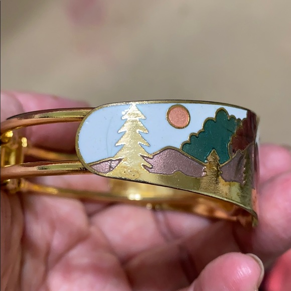 🖤Vtg💕cloisonné bangle bracelet - Picture 5 of 11